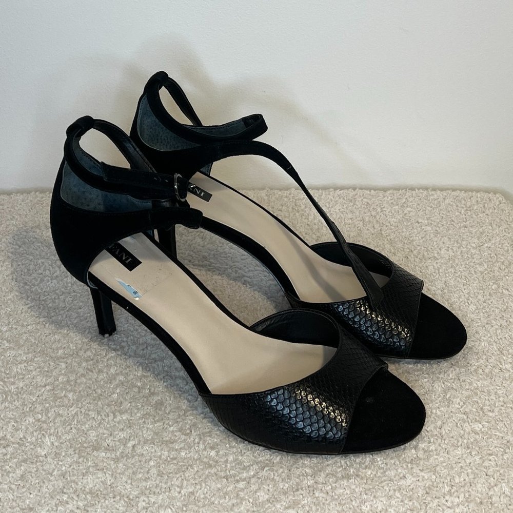 Alfani | Wide Width Galeah Leather Open Toe Casual Ankle Strap Sandals | Black